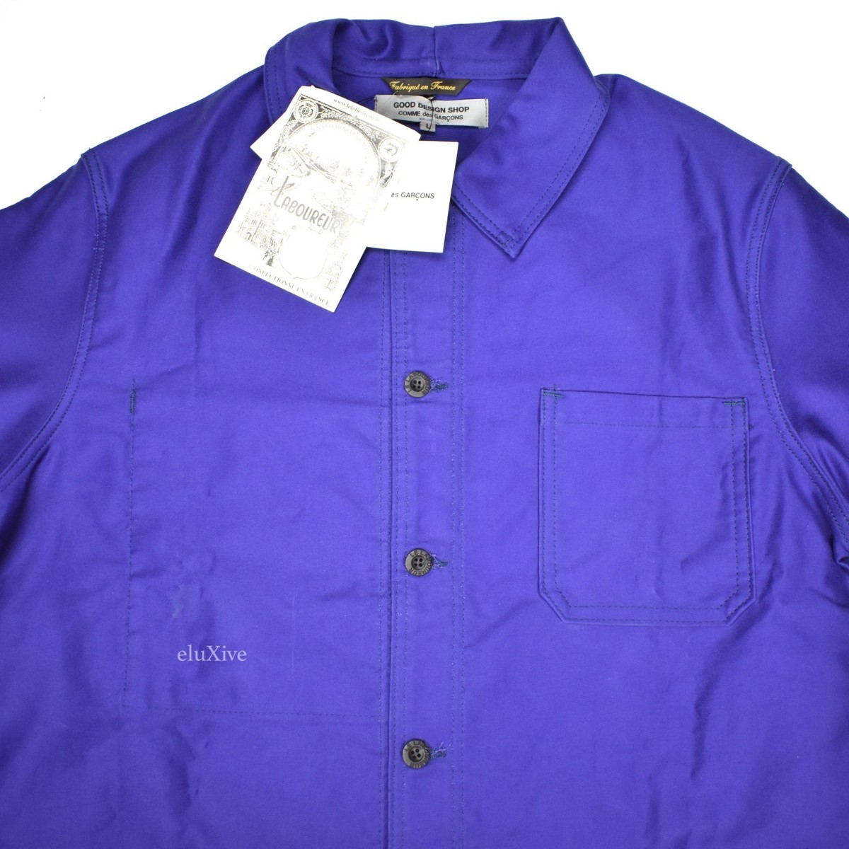 NWT Comme des Garcons CDG Le Labourer Blue Logo Print Long