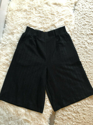 Bermuda Shorts Schwarz Stiefelhose Hohe Bund NEU Gr 38 