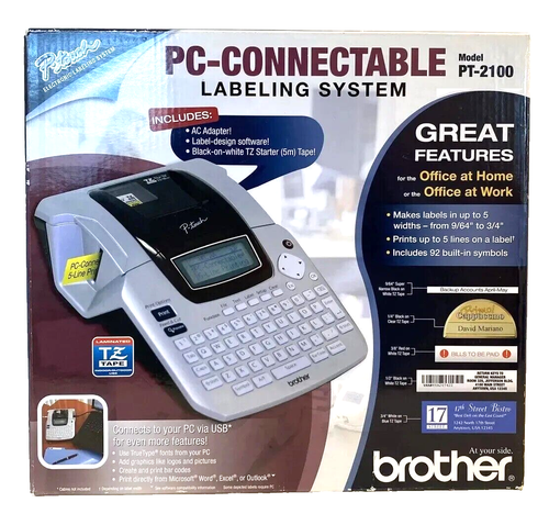 Brother PT-2100 PORTABLE PROFESSINAL Label Thermal Printer BY P-TOUCH - Picture 2 of 6