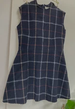 A.W.A.K.E wool blanket dress 8 vintage Awake Mode midnight plaid 36 US 2 tartan