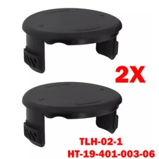 2x Black Grass Eater Spool Cap Cover For Hyper Tough Trimmer HT19-401-003-06 NEW