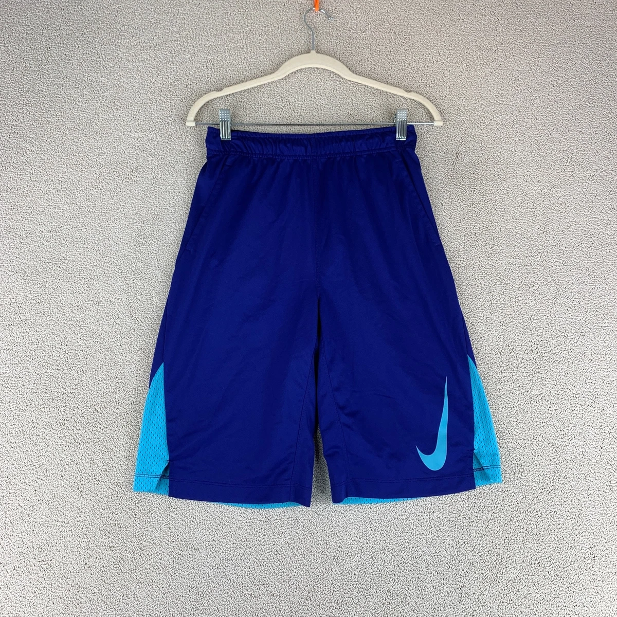 Nike Dri Fit Swoosh Athletic Jersey Shorts Youth Boys XL Blue