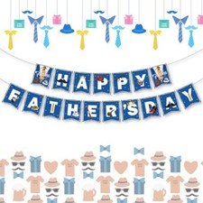 Happy Fathers Day Banner, Father's Day Banners, Blue Happy Daddy Day Sign