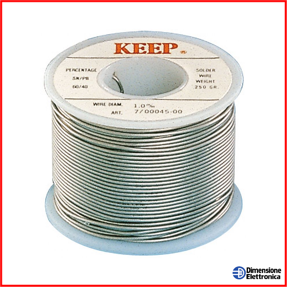 Stagno per Saldature Filo 1mm Rocchetto 500gr 60/40 sn pb Saldare con Flussante