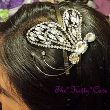 Nouveau Butterfly Statement Fascinator Crown Tiara Hairband w/ Swarovski Crystal