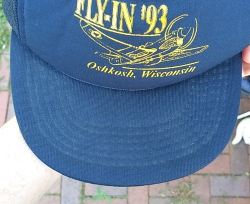 Vintage 1993 Foam Snapback Oshkosh Wisconsin Fly In Aaviation Airshow Hat - Picture 4 of 18