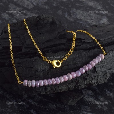 Mystic Ruby Gemstone Wedding Daughter Beaded Necklace Jewelry Sterling Silver