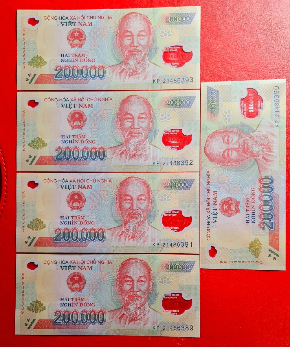 1,000,000 VIETNAM Currency DONG 5 X 200000 VND Banknotes Vietnamese Money  UNC | eBay