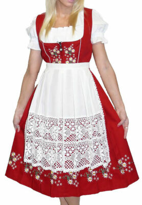 traditional german christmas dress Sz 4 German Dirndl Christmas Oktoberfest Dress Women Red Waitress  EMBROIDERED