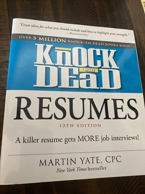 Martin Yate Knock 'em Dead Resumes Get More Job Interview Brand New Free Ship