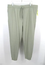 NWT ALL IN MOTION Jogger Pants Women XL Textured Knit Gray Athleisure Zip Pocket