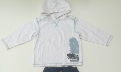 Baudet Green 5 Year Old Boy: White Long Sleeve Hoodie T-Shirt - Picture 1 of 2