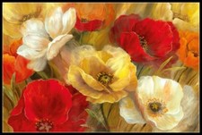 Golden Garden - DIY Chart Counted Cross Stitch Patterns Needlework DMC Color