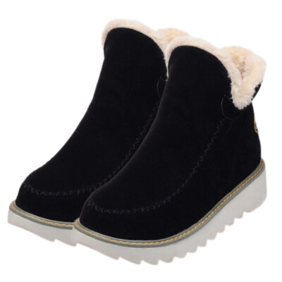 Womens Snow Boots Round Toe Winter Warm Shoes Women Plush