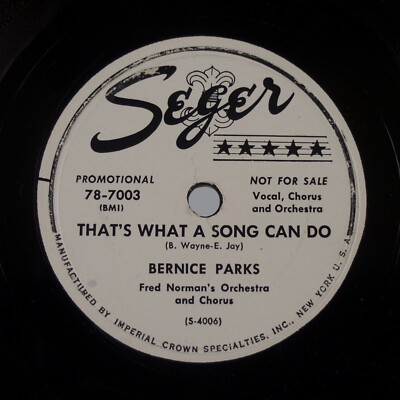 BERNICE PARKS: You Intrigue Me US Seger Promo 78 Pop Jazz Vocals 78 E Hear