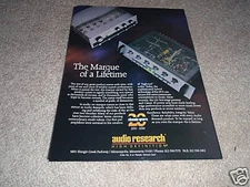 Audio Research LS1 Preamp, SP15 Amp TUBES! Ad from 1990