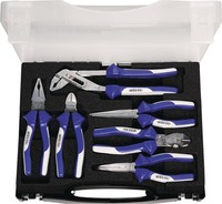Zangen-Satz Inhalt 6-Teilig Verchromt Kunststoffkoffer Tecwerk