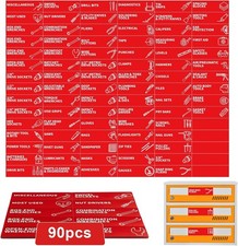 Magnetic Toolbox Labels 90 PCS Pre Printed  Blanks Tool Chest Organizer Large