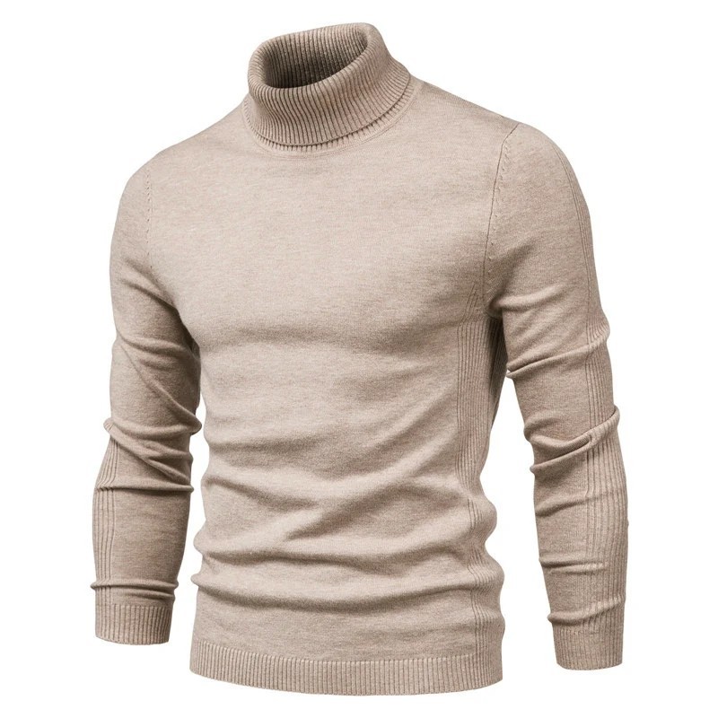 Men’s Winter Turtleneck Knit Sweater Warm Thick Solid Long Sleeve Pullover