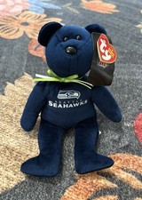 NWT! SEATTLE SEAHAWKS TY Beanie Baby 2015 NFL Football Bear 8"