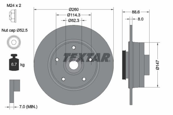 2X Textar Bremsscheibe Bremsscheiben Satz Bremsen Pro Hinten 92291003-image