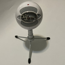 Blue Snowball iCE USB Wired Desktop Microphone, White, Adjustable Tripod Stand