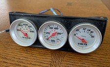 Equus Gauge Set Bracket Water Temp Volt Oil Pressure White 1-12 In. Used