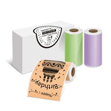 Green/Purple/Orange Self-Adhesive Thermal Paper, Printable Sticker Paper for ...