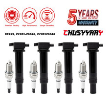4Pc Ignition Coil Iridium Spark Plugs For 2006-2011 Hyundai Accent Kia Rio5