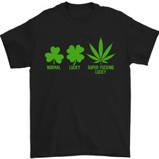 Camiseta Suerte Lucky Weed Para Hombre Día De San Patricio 100% Algodón