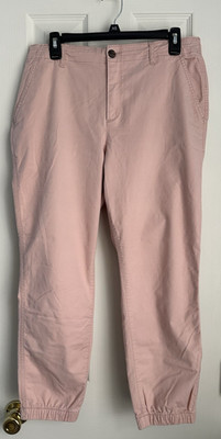 GAP Women s Pink Cotton Stretch Elastic Cuff Jogger Chino Pant Size 12