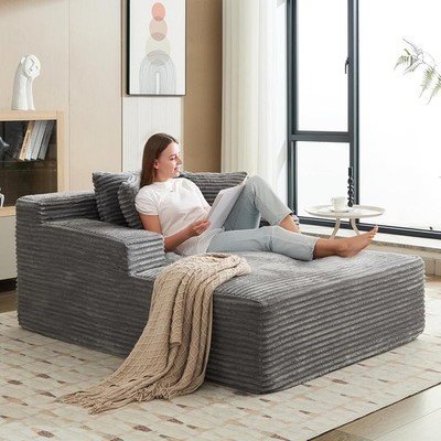 67''x50''x29'' Oversized Chaise Lounge Chair Corduroy Couch Boneless Plush Sofa