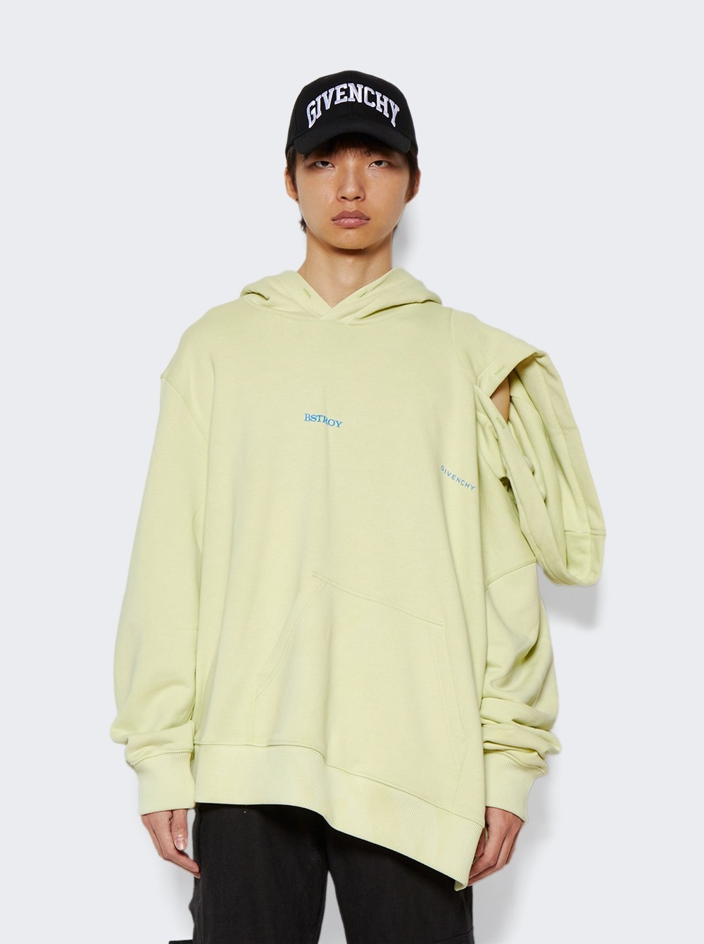 GIVENCHY MEN'S CITRUS GREEN DOUBLE HOOD SWEATSHIRT MSRP $1325 image 3