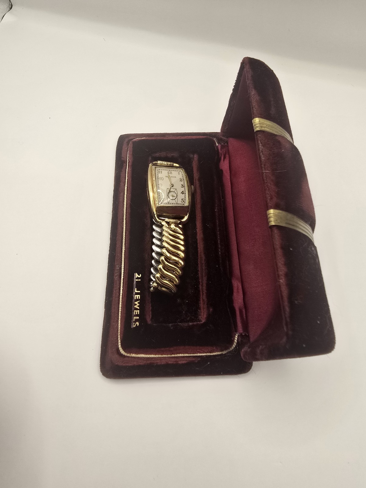 Vintage Bulova Rectangular Seconds Subdial 10K Go… - image 3