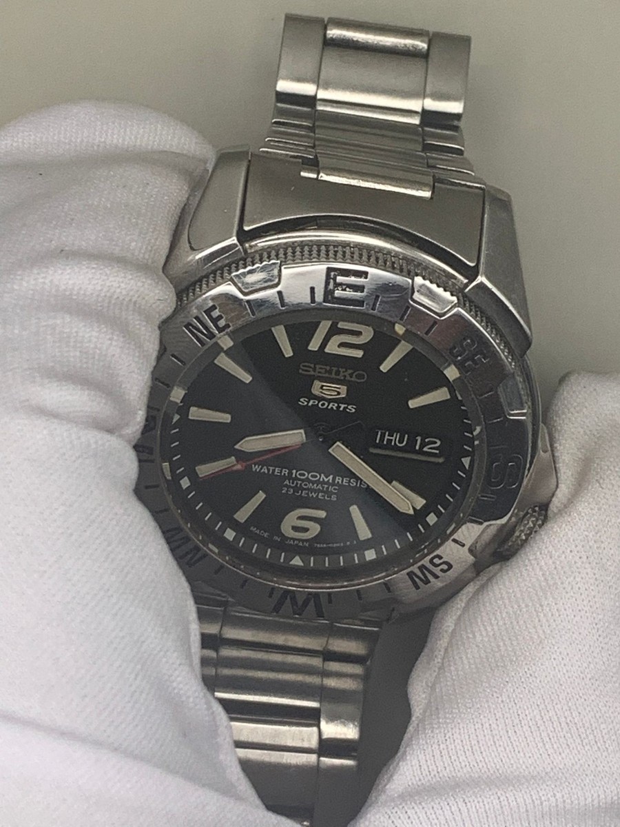 時計 seiko5 7S36-02P0 MADE IN JAPAN Seiko 5 Sports DIVER 7S36-02P0 Automatic 23 Jewels Black Dial