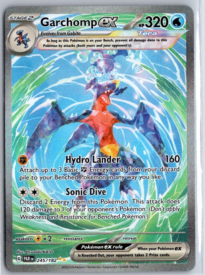 Garchomp ex 245/182 SV04: Paradox Rift Special Illustration Rare Holo -NM