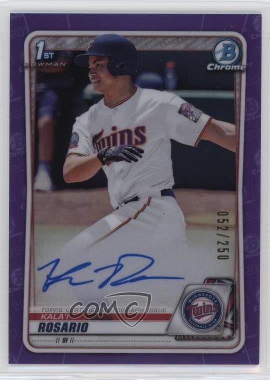 2020 Bowman Draft Chrome Picks Purple Refractor 52/250 Kala'i Rosario Auto 0qj6