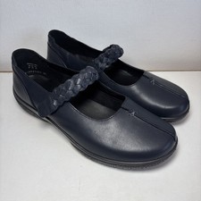 Hotter Shake 2 navy blue leather easy fastening shoes- size 8EEE -extra wide fit