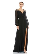 Mac Duggal 55694 - Bishop Sleeve A-Line Evening Gown BLACK NWOT SIZE 10 $498