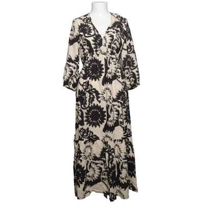 Ba&sh, Kleid, Größe: M, Schwarz/Beige, Leinen, Blumen, Damen #PbN