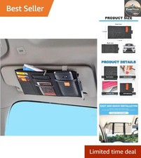 Elegant Car Sun Visor Organizer With Zipper Multi-pocket Storage Solution Elegant Car Sun Visor Organizer With Zipper Multi-pocket Storage Solution