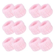 12 Pcs Face Washing Wristbands, Microfiber Wrist Bands for Washing Face, Pink