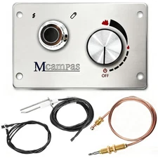 Fire Pit Burner Valve System Kit-Flame Failure Safety Valve & Push Button Ign...