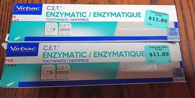 2pk- Virbac C.E.T.  Enzymatic Toothpaste, Tartar & Plaque Control, Poultry Flv