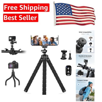 Portable Adjustable Tripod with Wireless Remote - Perfect for Phones and Cameras