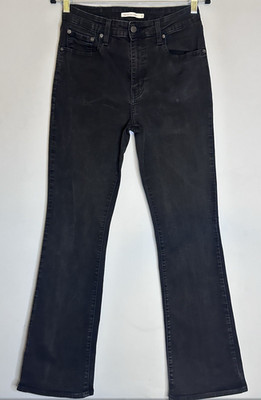 Levi s 725 High Rise Bootcut Damen Jeans Schwarz W29 L31 Stretch Denim