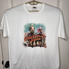 Canterbury Park Shirt Mens XL White Horse Racing Casino Graphic Gambling T Shirt