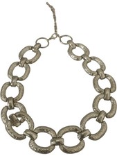 Silver Tone Chain Link Necklace Statement Style Costume Jewellery