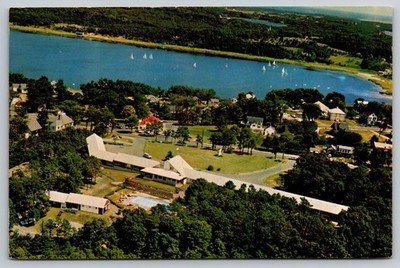 Governor Prence Motor Lodge, Orleans, Cape Cod, MA, Aerial View, Postcard