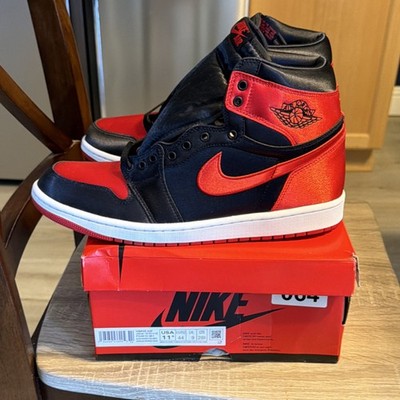 Jordan Air Jordan 1 OG Bred High Top Leather Black Red 2016 Sneaker 555088-001